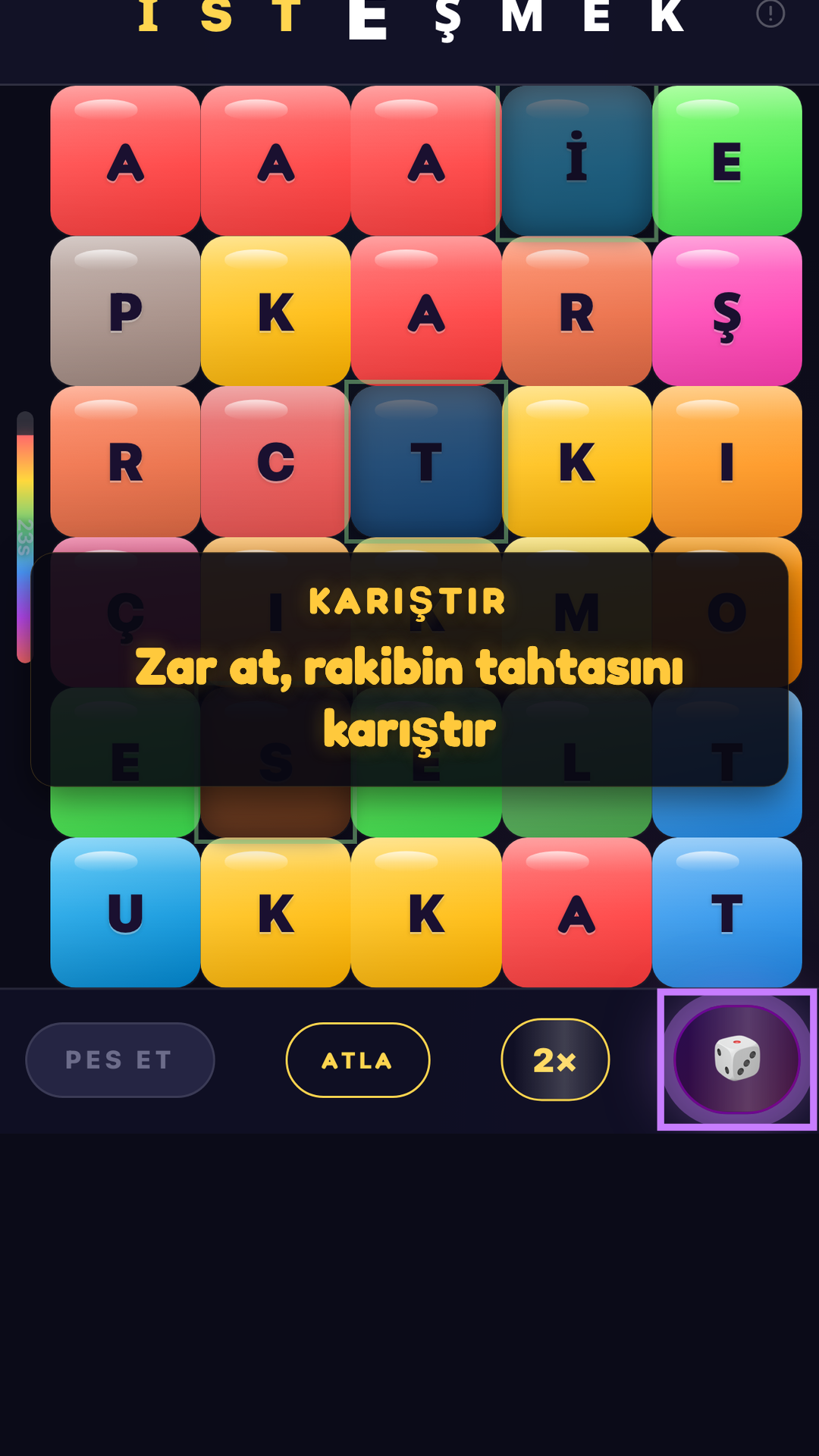 YazYaz düello — zar ile rakibin tahtasını karıştır